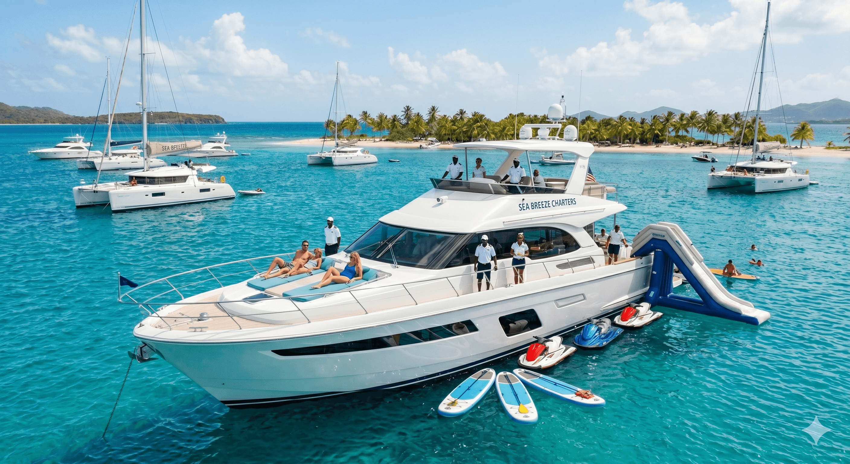 Yate de charter en Ibiza con clientes a bordo