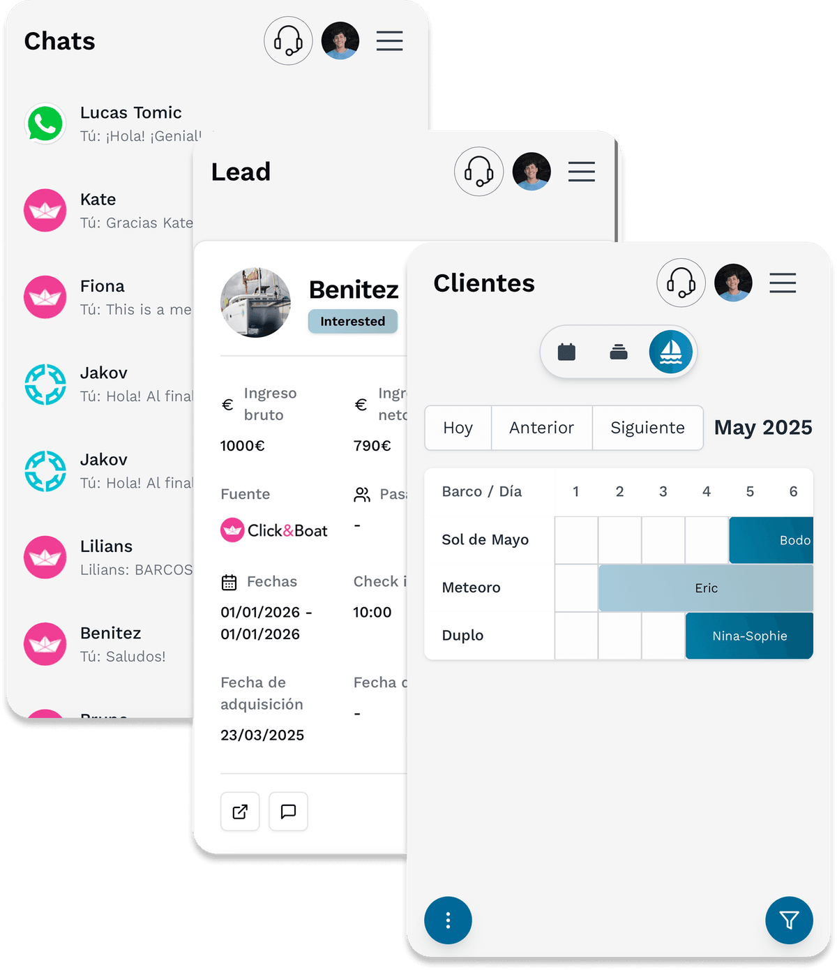 SolNow Mobile Interface - Screenshots de la aplicación móvil